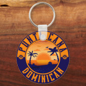 Punta Cana Dominican Palm Tree Beach Sleutelhanger (Voorkant)