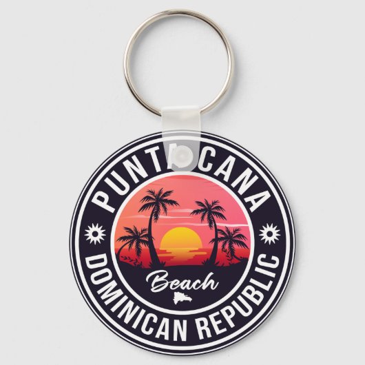 Punta Cana Dominican Palm Tree Beach  Sleutelhanger (Voorkant)