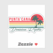 Punta Cana Dominican Palm Tree Retro Sunset 60 s Sticker (Vel)