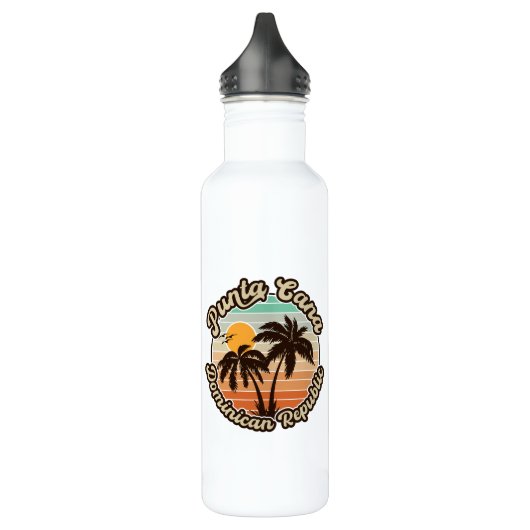 Punta Cana Dominican Palm Tree Retro Sunset 60 s Waterfles (Links)