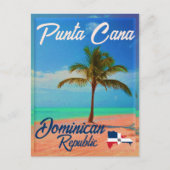 Punta Cana Dominican Palm Tree Retro Sunset Briefkaart (Voorkant)