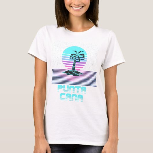 Punta Cana Dominican Republic 80s Retro  T-shirt (Voorkant)
