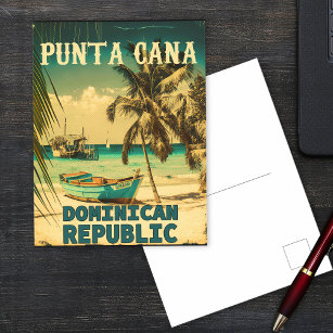 Punta Cana Dominican Republic Beach Vintage 80 s Briefkaart