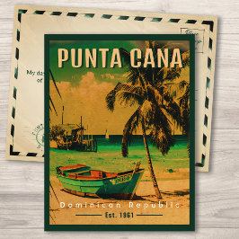 Punta Cana Dominican Republic Beach Vintage 80 s Briefkaart