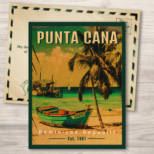 Punta Cana Dominican Republic Beach Vintage 80 s Briefkaart