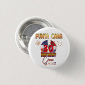 Punta Cana Dominican Republic Birthday Matching Ronde Button 3,2 Cm (Voorkant /achterkant)