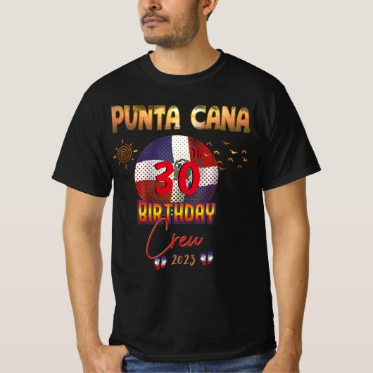 Punta Cana Dominican Republic Birthday Matching T- T-shirt (Voorkant)