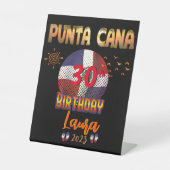 Punta Cana Dominican Republic Birthday Trip Reclamebord Met Voetstuk (Voorkant)