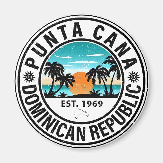Punta Cana Dominican Republic Family Souvenir 80 s Magneet (Voorkant)