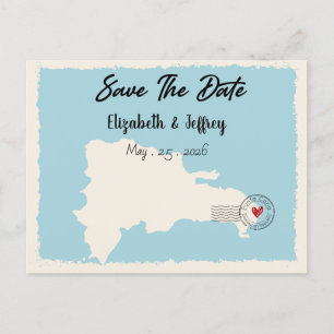 Punta Cana Dominican Republic Map Save the Date Briefkaart