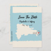 Punta Cana Dominican Republic Map Save the Date Kaart (Voorkant / Achterkant)