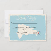 Punta Cana Dominican Republic Map Waterverf RSVP Kaart (Voorkant)