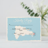 Punta Cana Dominican Republic Map Waterverf RSVP Kaart (Staand voorkant)