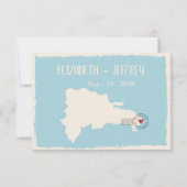 Punta Cana Dominican Republic Map Waterverf RSVP Kaart (Achterkant)