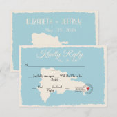 Punta Cana Dominican Republic Map Waterverf RSVP Kaart (Voorkant / Achterkant)