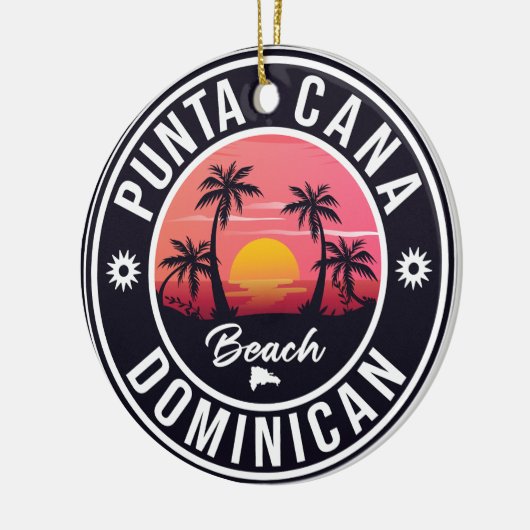 Punta Cana Dominican Republic - Retro Souvenir 80 Keramisch Ornament (Links)