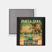 Punta Cana Dominican Republic - Retro Souvenir 80 Magneet (Voorkant / Achterkant)