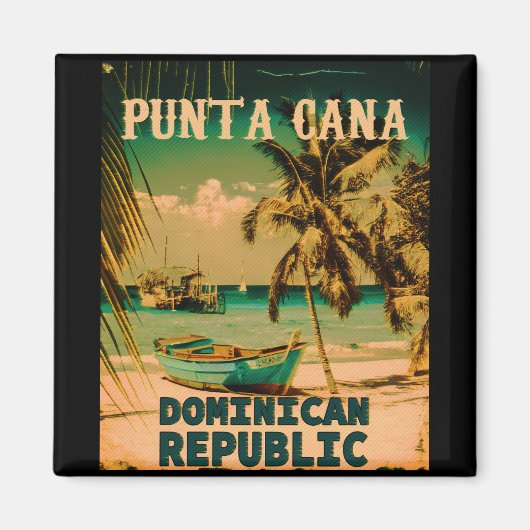 Punta Cana Dominican Republic - Retro Souvenir 80 Magneet (Voorkant)