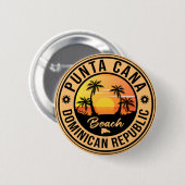 Punta Cana Dominican Republic - Retro Souvenir 80 Ronde Button 5,7 Cm (Voorkant /achterkant)