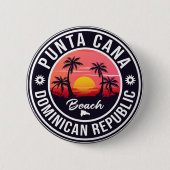 Punta Cana Dominican Republic - Retro Souvenir 80 Ronde Button 5,7 Cm (Voorkant)