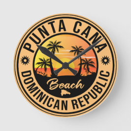 Punta Cana Dominican Republic - Retro Souvenir 80 Ronde Klok