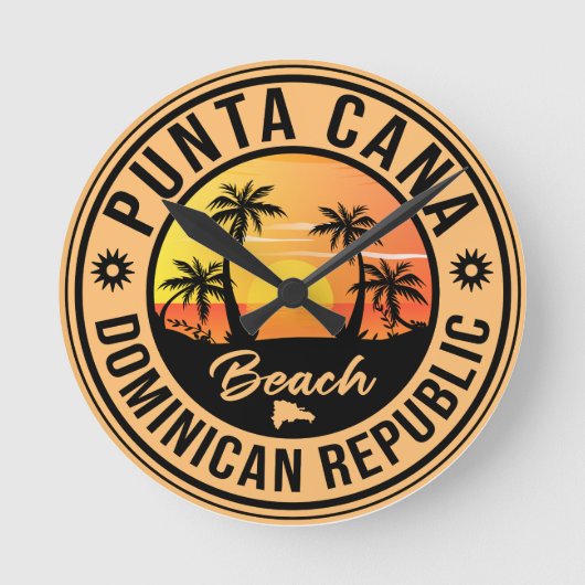 Punta Cana Dominican Republic - Retro Souvenir 80 Ronde Klok (Voorkant)