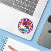 Punta Cana Dominican Republic - Retro Souvenir 80 Sticker (Laptop met iPhone)