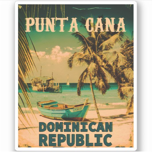 Punta Cana Dominican Republic - Retro Souvenir 80 Sticker (Voorkant)
