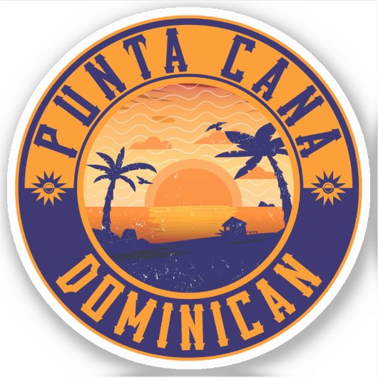 Punta Cana Dominican Republic - Retro Souvenir 80 Sticker (Voorkant)