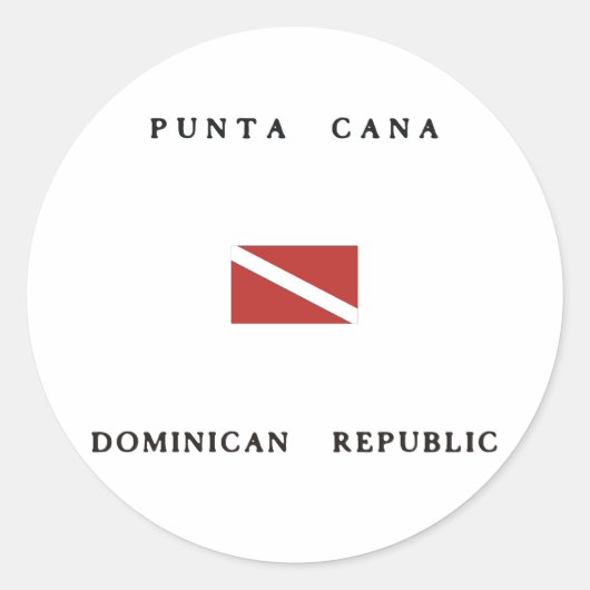 Punta Cana Dominican Republic Scuba Dive Flag Ronde Sticker (Voorkant)