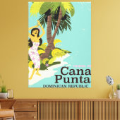 Punta Cana Dominican Republic Travel poster Canvas Afdruk (Insitu (Woonkamer))