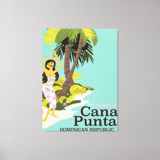Punta Cana Dominican Republic Travel poster Canvas Afdruk (Voorkant)