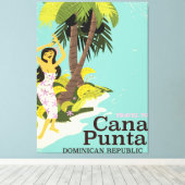 Punta Cana Dominican Republic Travel poster Canvas Afdruk (Insitu (Houten vloer))