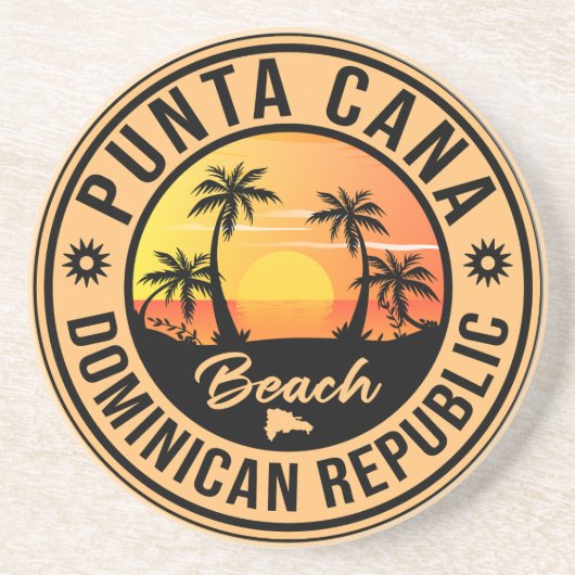Punta Cana Dominican - Souvenir 80s Zandsteen Onderzetter (Voorkant)