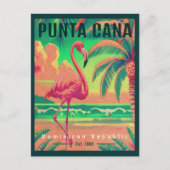 Punta Cana DR Retro Flamingos Souvenir jaren 1950 Briefkaart (Voorkant)
