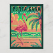 Punta Cana DR Retro Flamingos Souvenir jaren 1950 Briefkaart (Voorkant)