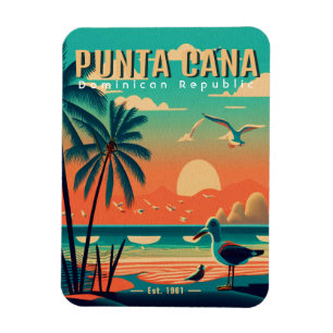 Punta Cana DR Retro Flamingos Souvenir jaren 1950 Magneet
