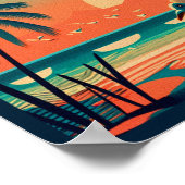 Punta Cana DR Retro Flamingos Souvenir jaren 1950 Poster (Hoek)