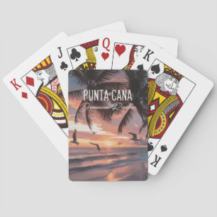 Punta Cana DR Retro Meeuw Tropisch Souvenir Pokerkaarten