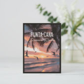 Punta Cana DR Retro Seagull Souvenir tropical Briefkaart (Staand voorkant)