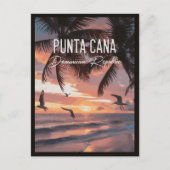 Punta Cana DR Retro Seagull Souvenir tropical Briefkaart (Voorkant)