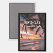 Punta Cana DR Retro Seagull Souvenir tropical Magneet (Voorkant / Achterkant)