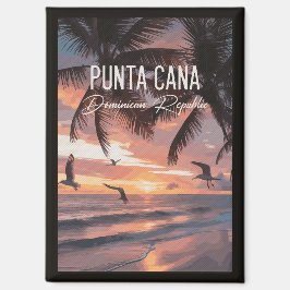 Punta Cana DR Retro Seagull Souvenir tropical Magneet