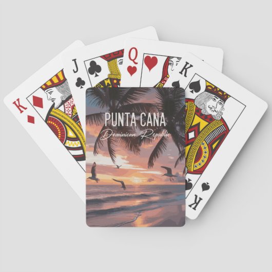 Punta Cana DR Retro Seagull Souvenir tropical Pokerkaarten (Achterkant)