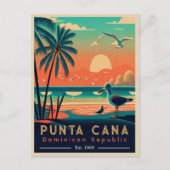 Punta Cana DR Retro Sunset Souvenirs jaren 60 Briefkaart (Voorkant)