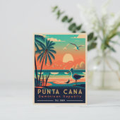 Punta Cana DR Retro Sunset Souvenirs jaren 60 Briefkaart (Staand voorkant)