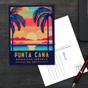 Punta Cana DR Retro Sunset Souvenirs jaren 60 Briefkaart