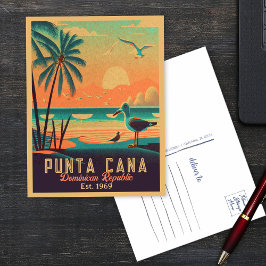 Punta Cana DR Retro Sunset Souvenirs jaren 60 Briefkaart