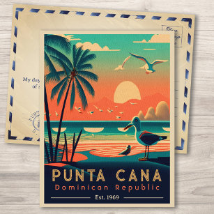 Punta Cana DR Retro Sunset Souvenirs jaren 60 Briefkaart