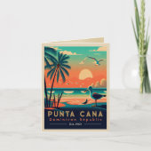 Punta Cana DR Retro Sunset Souvenirs jaren 60 Kaart (Voorkant)